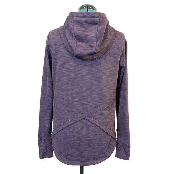 Athleta Back Crossover Hooded sweatshirt Pullover size Small Purple - Picture 3 of 10